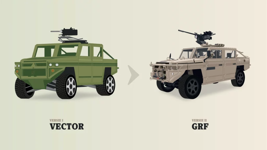 De oude versie (Vector) links met minder details en de nieuwe versie (GRF) rechts met veel meer details